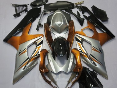Orange Silber & Schwarz 2005-2006 Suzuki GSXR 1000 Motorrad Verkleidung