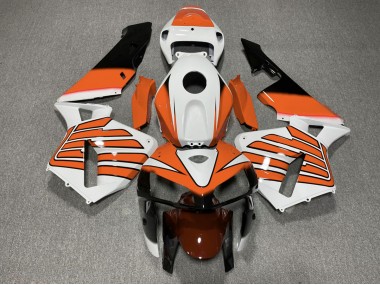Orange-Weiße Flügel 2005-2006 Honda CBR600RR Motorrad Verkleidung