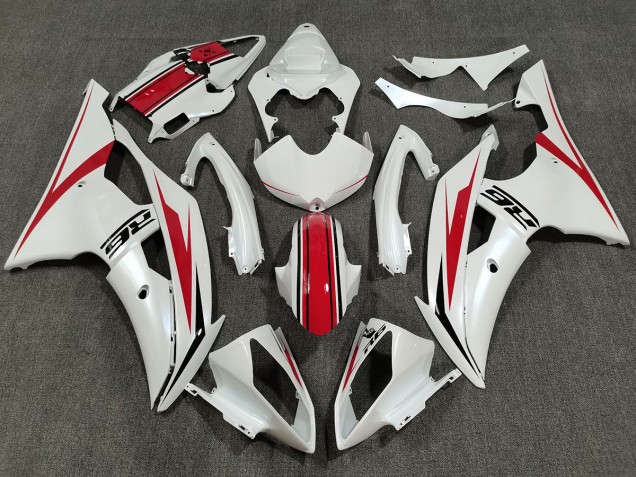 Perlweiß & Rot Glänzend 2008-2016 Yamaha R6 Motorrad Verkleidung Perlweiß & Rot Glänzend 2008-2016 Yamaha R6 Motorrad Verkleidung