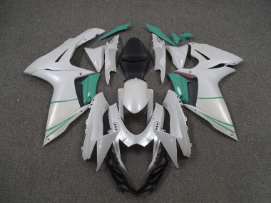 Perlweiß & T-Blau 2011-2024 Suzuki GSXR 600-750 Motorrad Verkleidung
