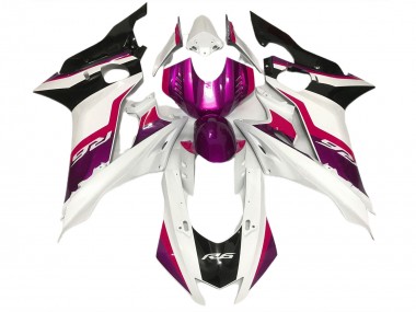 Pink & Glänzend Weiß 2017-2021 Yamaha R6 Motorrad Verkleidung