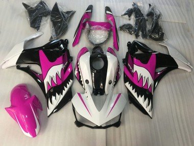 Rosa & Weißer Hai 2015-2018 Yamaha R3 Motorrad Verkleidung