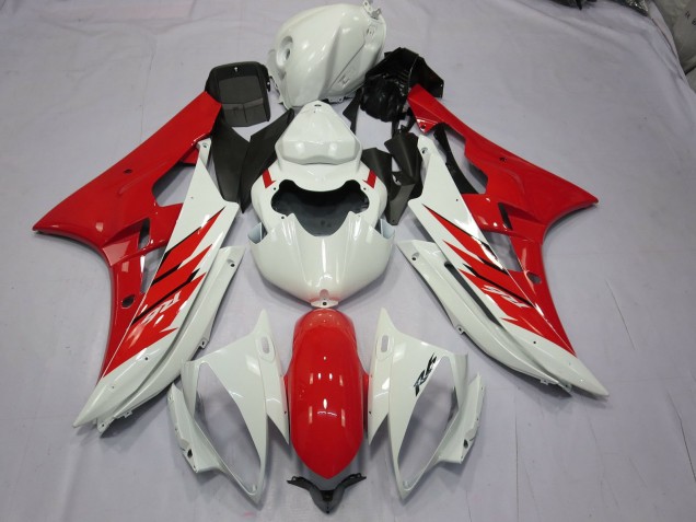 Rot & Weiß 2006-2007 Yamaha R6 Motorrad Verkleidung Rot & Weiß 2006-2007 Yamaha R6 Motorrad Verkleidung