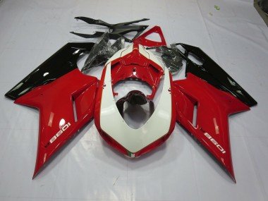 Rot & Weiß 2007-2014 Ducati 848 1098 1198 Motorrad Verkleidung