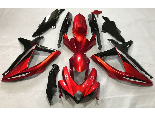 Rot Glänzend 2008-2010 Suzuki GSXR 600-750 Motorrad Verkleidung