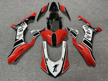 Rot Glänzend & Weiß 2015-2019 Yamaha R1 Motorrad Verkleidung