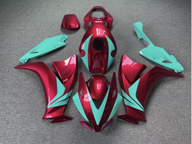 Rot Glänzend & Blaugrün 2012-2016 Honda CBR1000RR Motorrad Verkleidung