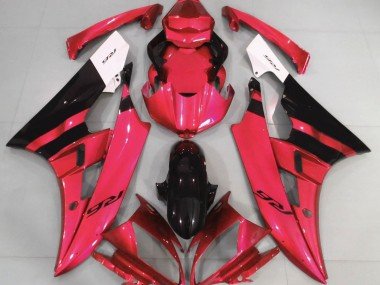 Rot Glänzend & Schwarz 2006-2007 Yamaha R6 Motorrad Verkleidung