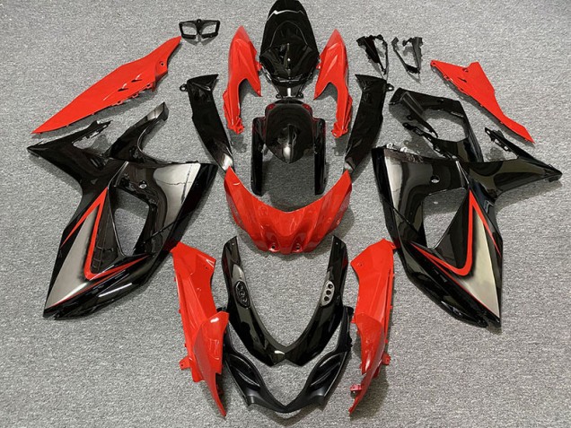 Rot Glänzend & Schwarz 2009-2016 Suzuki GSXR 1000 Motorrad Verkleidung