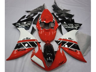 Rot Glänzend Weiß & Schwarz 2012-2014 Yamaha R1 Motorrad Verkleidung