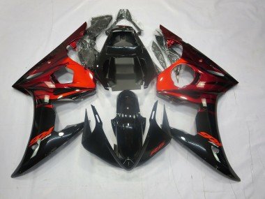 Rot & Schwarz 2003-2004 Yamaha R6 Motorrad Verkleidung