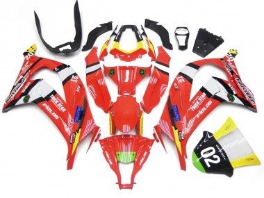 Rot & Schwarz Mit Weiß 2016-2019 Kawasaki ZX10R Motorrad Verkleidung