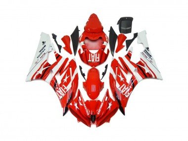 Rot & Weiß Stern Fiat 2006-2007 Yamaha R6 Motorrad Verkleidung