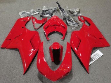 Schlichte Glanz Rot 2007-2014 Ducati 848 1098 1198 Motorrad Verkleidung