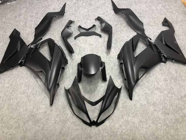 Schlichte Matt Schwarz 2013-2018 Kawasaki ZX6R Motorrad Verkleidung