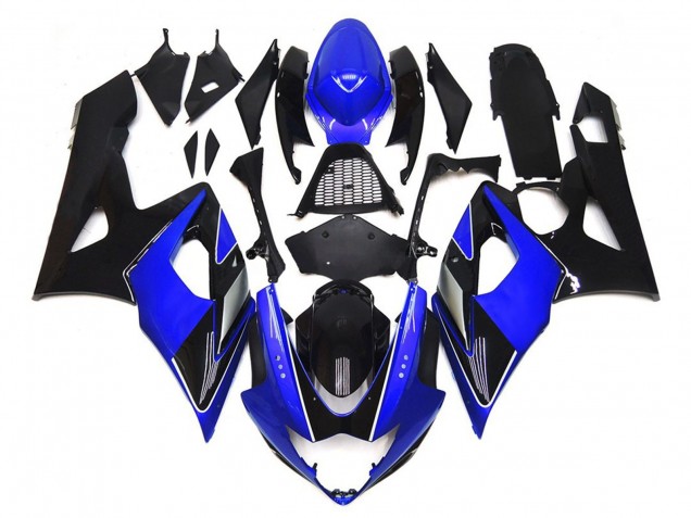 Schwarz & Blau Glänzend Mit Silber 2005-2006 Suzuki GSXR 1000 Motorrad Verkleidung