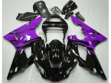 Schwarz Flamme & Lila 2000-2001 Yamaha R1 Motorrad Verkleidung