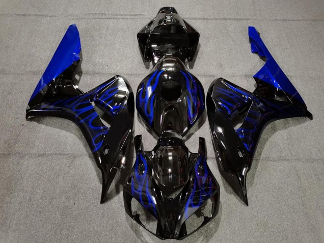 Schwarz Glänzend Blau Flame 2006-2007 Honda CBR1000RR Motorrad Verkleidung