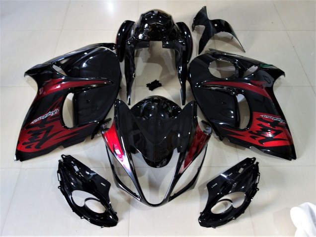 Schwarz Glänzend & Bonbonrot 2008-2020 Suzuki GSXR 1300 Motorrad Verkleidung