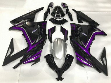 Schwarz Glänzend & Lila 2013-2018 Kawasaki Ninja 300 Motorrad Verkleidung