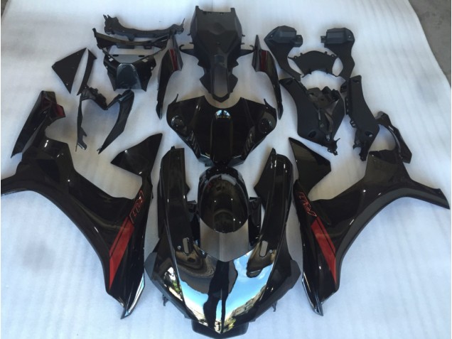 Schwarz Glänzend Mit Rotem Logo 2015-2019 Yamaha R1 Motorrad Verkleidung