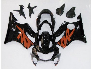 Schwarz Glänzend & Orange 1999-2000 Honda CBR600 F4 Motorrad Verkleidung
