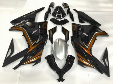 Schwarz Glänzend & Orange 2013-2018 Kawasaki Ninja 300 Motorrad Verkleidung