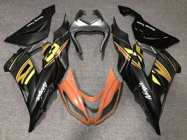 Schwarz Glänzend & Orange 2013-2018 Kawasaki ZX6R Motorrad Verkleidung