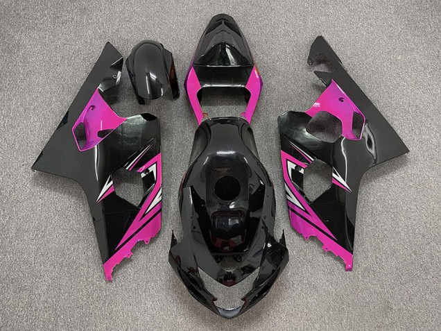 Schwarz Glänzend & Pink 2004-2005 Suzuki GSXR 600-750 Motorrad Verkleidung