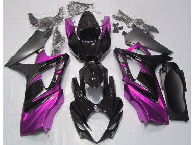Schwarz Glänzend & Pink 2007-2008 Suzuki GSXR 1000 Motorrad Verkleidung