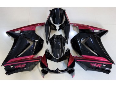 Schwarz Glänzend & Rot 2008-2012 Kawasaki Ninja 250 Motorrad Verkleidung