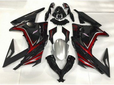 Schwarz Glänzend & Rot 2013-2018 Kawasaki Ninja 300 Motorrad Verkleidung