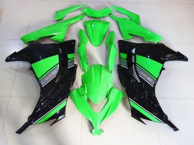 Schwarz & Grün Glänzend 2013-2018 Kawasaki Ninja 300 Motorrad Verkleidung