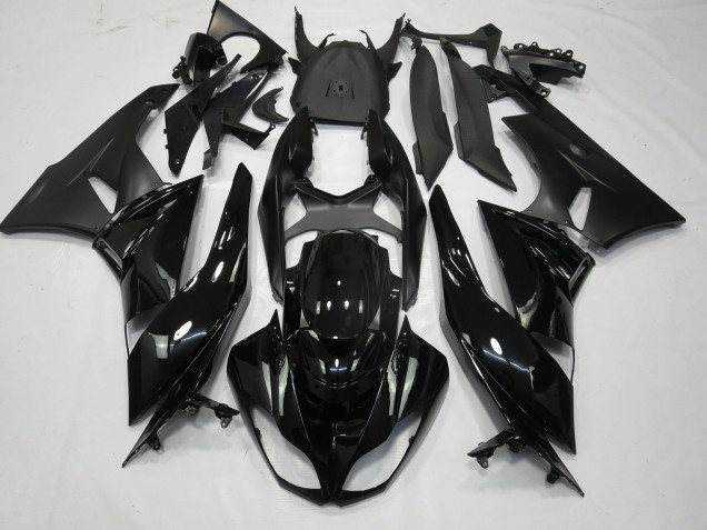 Schwarz-Matt Glänzend 2009-2012 Kawasaki ZX6R Motorrad Verkleidung