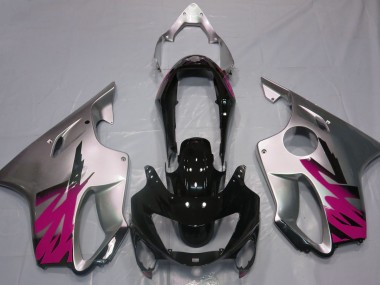 Silber Glänzend & Rosa 1999-2000 Honda CBR600 F4 Motorrad Verkleidung