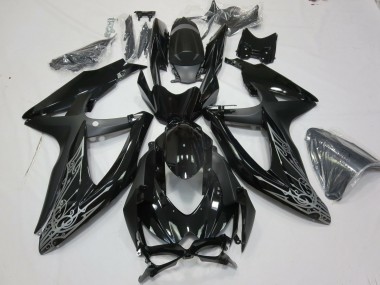 Silber & Schwarz 2008-2010 Suzuki GSXR 600-750 Motorrad Verkleidung