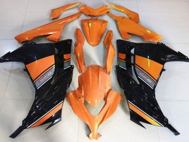 Sonnenaufgangsorange & Schwarz 2013-2018 Kawasaki Ninja 300 Motorrad Verkleidung