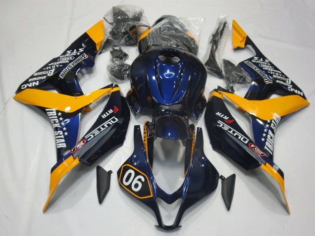 Spezial Tiefes Blau & Gelb 2007-2008 Honda CBR600RR Motorrad Verkleidung