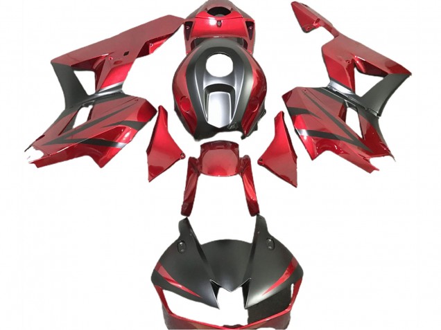 Tiefrot & Matt Schwarz 2013-2023 Honda CBR600RR Motorrad Verkleidung