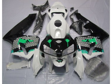 Türkisspritzer Auf Glänzendem Schwarz 2005-2006 Honda CBR600RR Motorrad Verkleidung