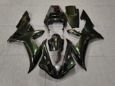 Waldgrün & Gold 2002-2003 Yamaha R1 Motorrad Verkleidung