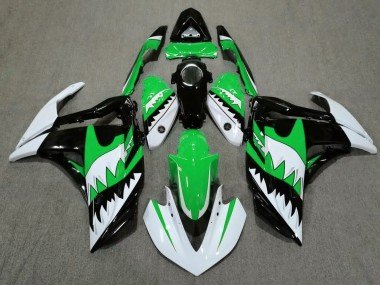 Weißer Hai & Grün 2015-2018 Yamaha R3 Motorrad Verkleidung